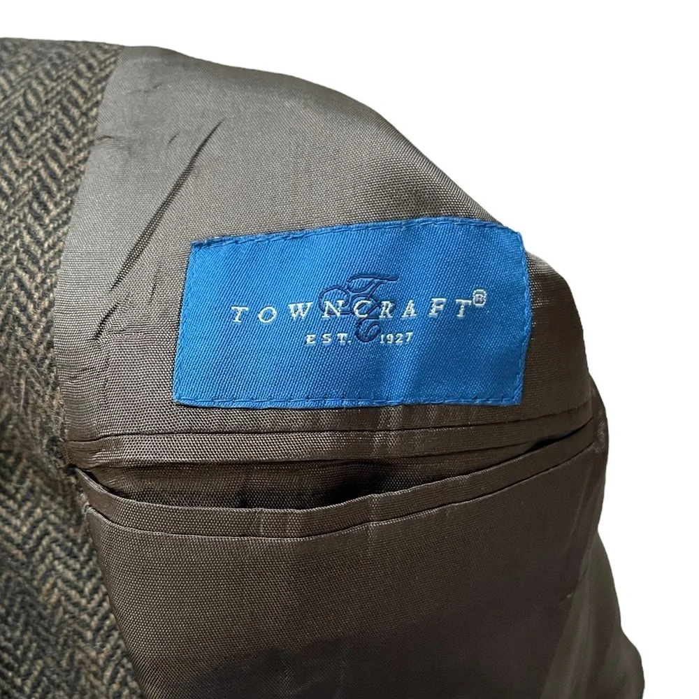 Vintage by Towncraft‎ Two Button Tweed Wool Blazer Sport Jacket Size: 42R